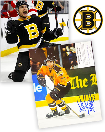 Bruins Package - Ray Bourque Signed 8x10 Photo + Garnet Hathaway Signed Jersey