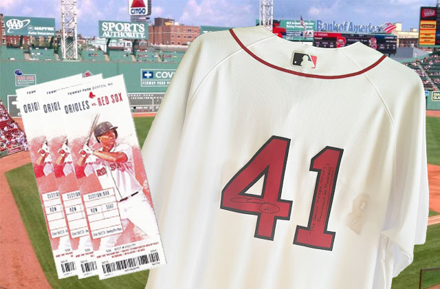 3 Red Sox Club Seats behind Home Plate + Signed Chris Sale Jersey