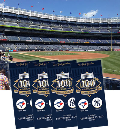 4 Tickets Yankees vs. Blue Jays