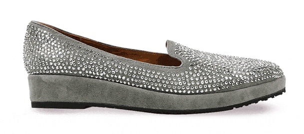 A rhinestone loafer, a sparkly heel. All comfortable styles from LDP Shoes