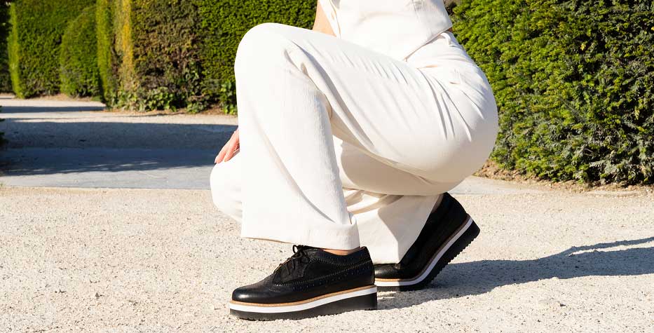 shop zorielle black leather platform oxford lace-up academia style shoe