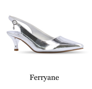 shop ferryanne silver pointed toe low heel slingback pump